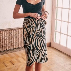 Sezane Katalina Skirt in Zebra Print